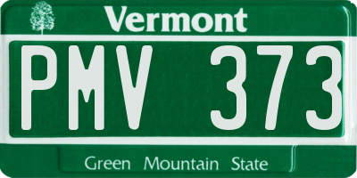 VT license plate PMV373