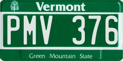 VT license plate PMV376