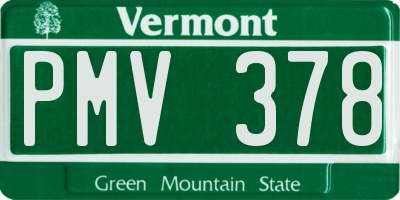 VT license plate PMV378