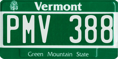 VT license plate PMV388