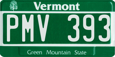 VT license plate PMV393