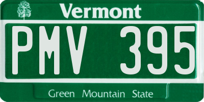 VT license plate PMV395