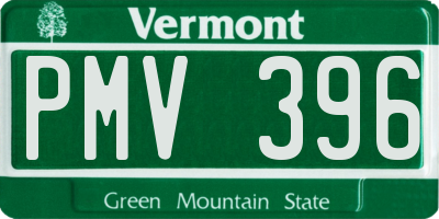 VT license plate PMV396