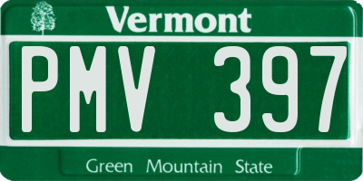 VT license plate PMV397