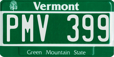 VT license plate PMV399