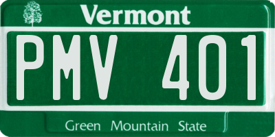 VT license plate PMV401
