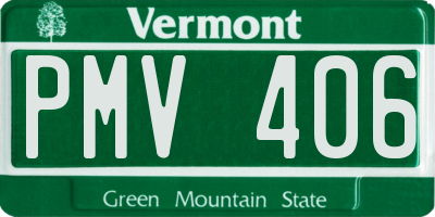 VT license plate PMV406