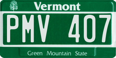 VT license plate PMV407