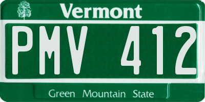 VT license plate PMV412