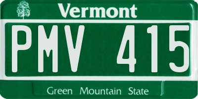 VT license plate PMV415