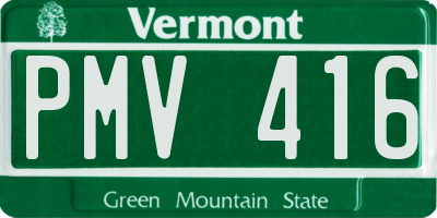 VT license plate PMV416