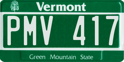 VT license plate PMV417