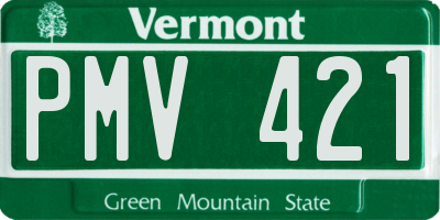 VT license plate PMV421