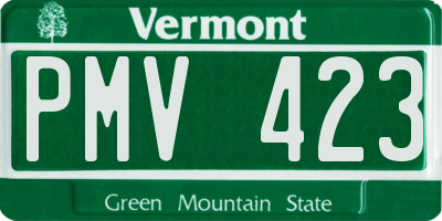 VT license plate PMV423