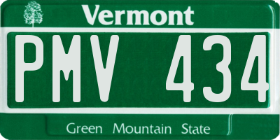 VT license plate PMV434