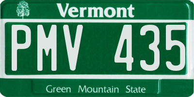 VT license plate PMV435
