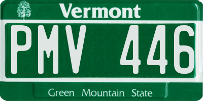 VT license plate PMV446