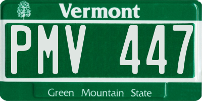 VT license plate PMV447