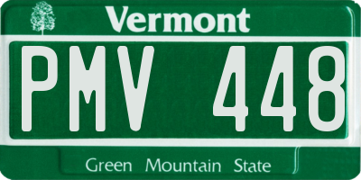 VT license plate PMV448