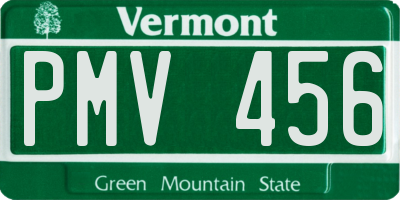 VT license plate PMV456