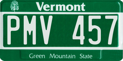 VT license plate PMV457