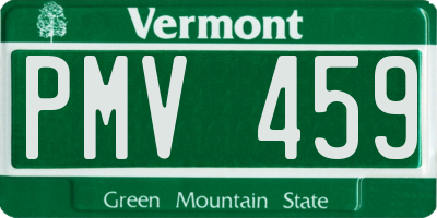 VT license plate PMV459