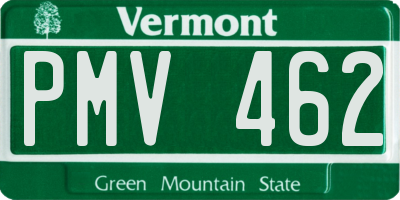 VT license plate PMV462
