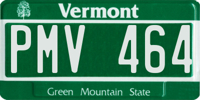 VT license plate PMV464