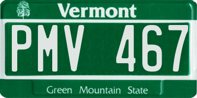 VT license plate PMV467