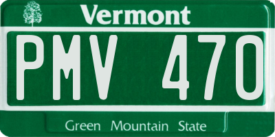 VT license plate PMV470