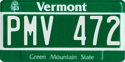 VT license plate PMV472