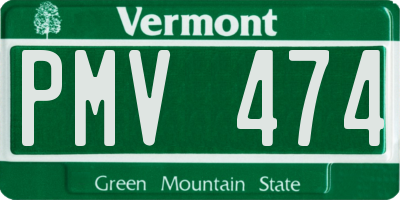 VT license plate PMV474