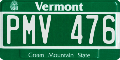 VT license plate PMV476