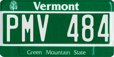 VT license plate PMV484