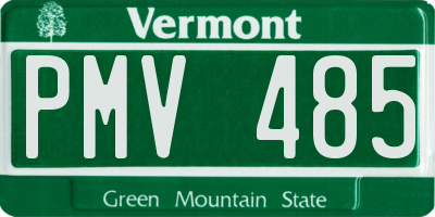 VT license plate PMV485
