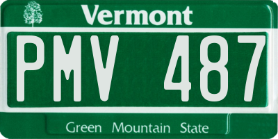 VT license plate PMV487