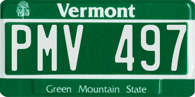 VT license plate PMV497