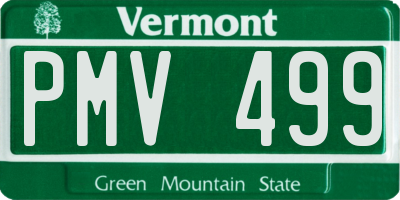 VT license plate PMV499