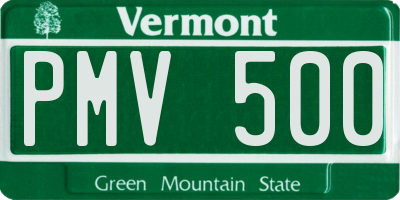 VT license plate PMV500