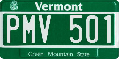 VT license plate PMV501
