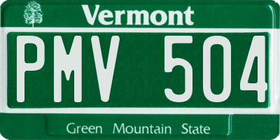 VT license plate PMV504