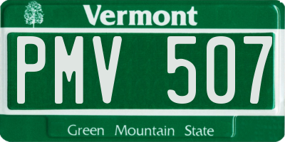 VT license plate PMV507