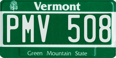 VT license plate PMV508