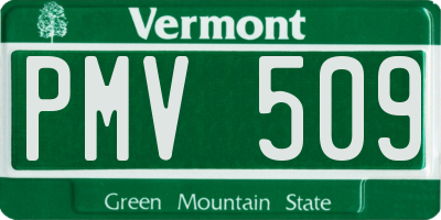 VT license plate PMV509