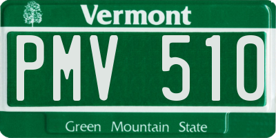 VT license plate PMV510
