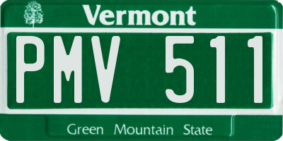 VT license plate PMV511