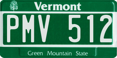 VT license plate PMV512