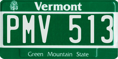 VT license plate PMV513