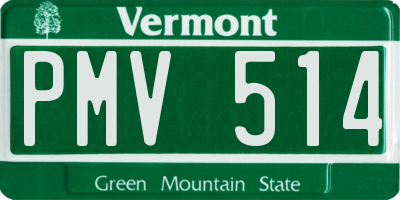 VT license plate PMV514
