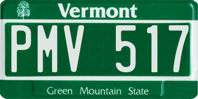 VT license plate PMV517